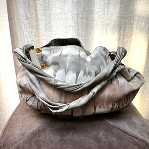 Kara Ross Tie Dye Leather Crescent Shoulder Bag Gold Hardware - minor flaws
